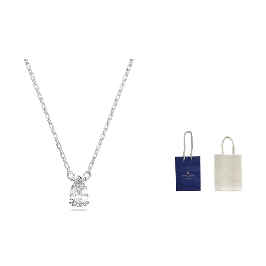 Swarovski Stilla Fashion Versatile Trendy Minimalist Rhodium Plated Necklace Women necklace 5636708 Box (Random Color)
