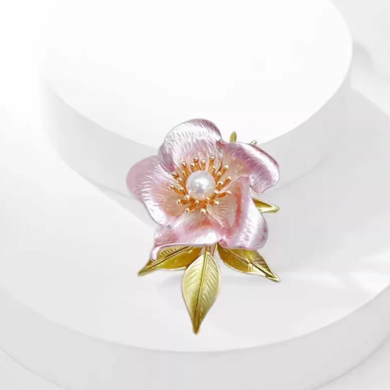 European And American Fashion Retro Alloy Flower Set With Pearl Brooch Chest Flower