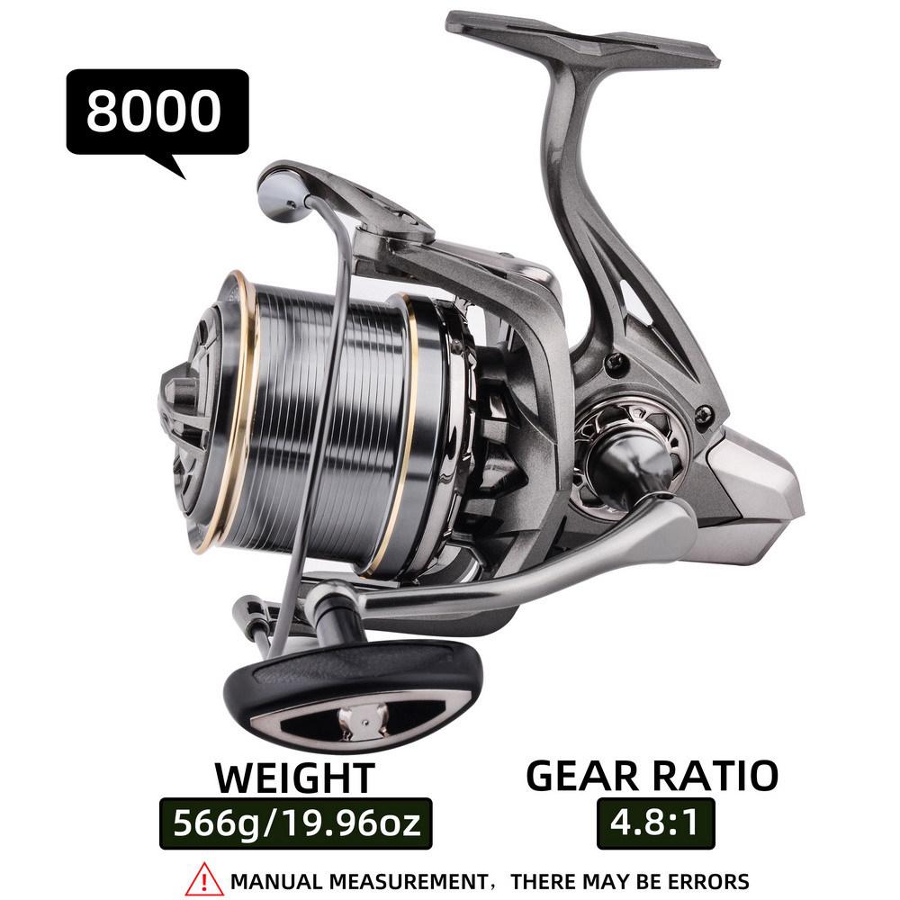 All-Metal Gapless Long-Casting Spinning Reel with Oblique Mouth for Sea Fishing, Model 14000.