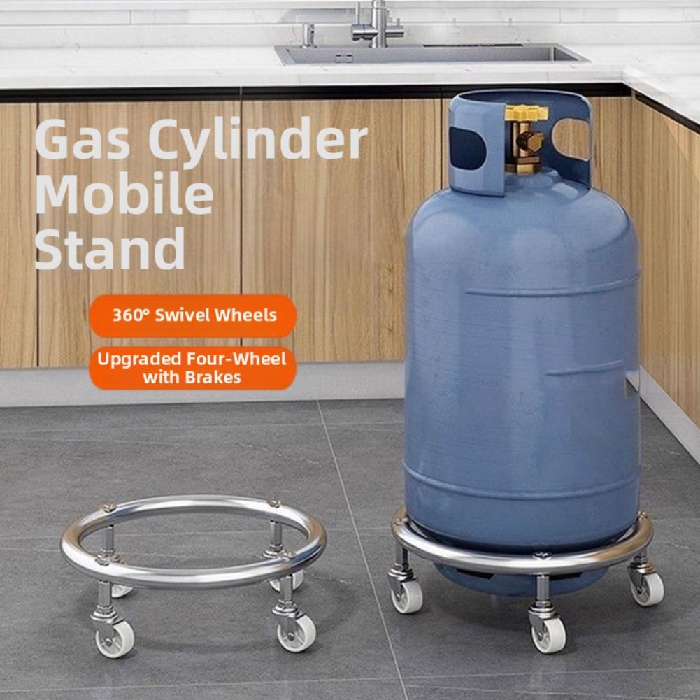 Propane Tank Dolly Stainless Steel Cart Anti-Slip Stabilization