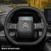Leather Car Steering Wheel Cover for Citroen C3 C4X C5X C5 Aircross e-Berlingo C4   2024 2025 Auto Interior Accessories