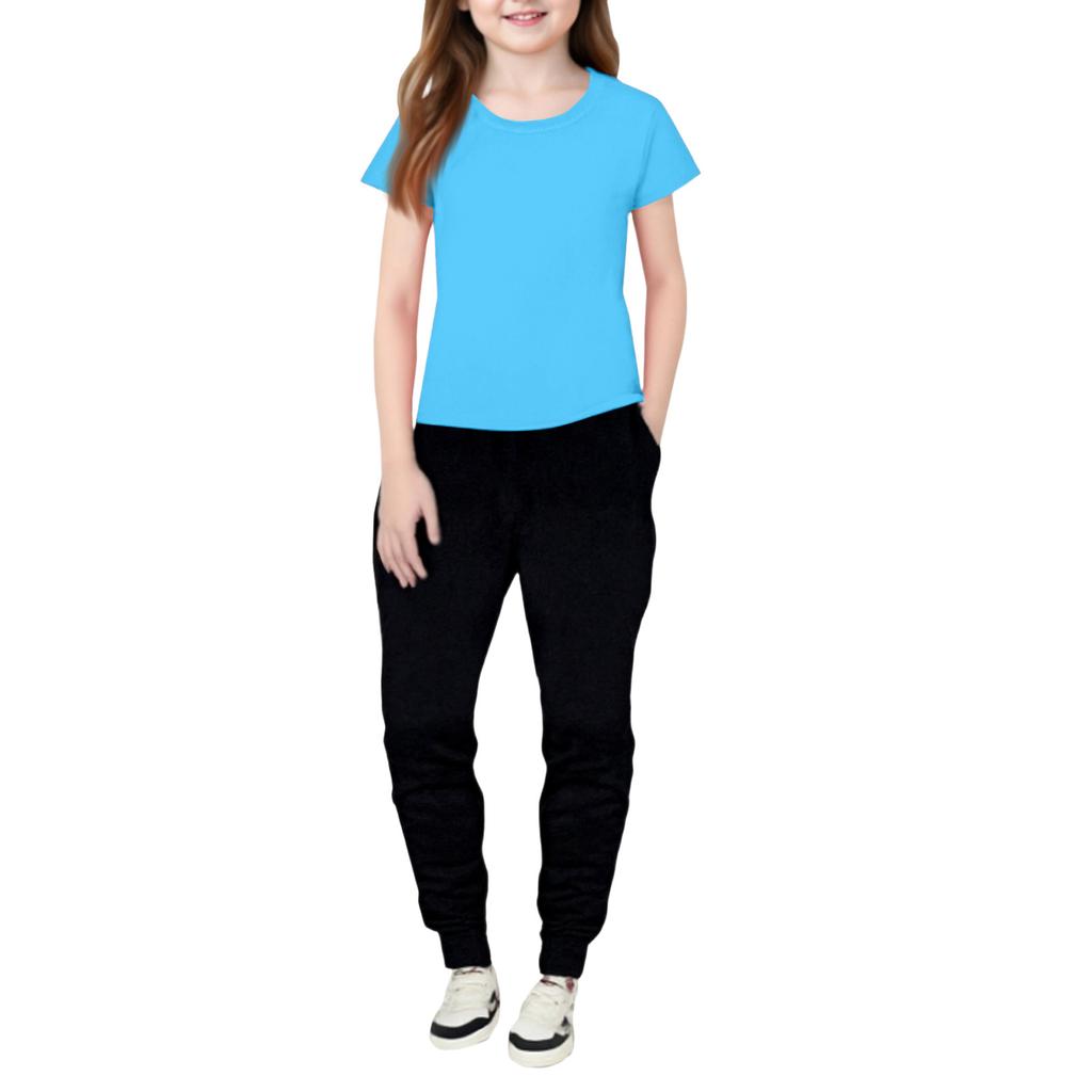 Girls' 2,Piece Set , Short Sleeve Tee & Pants Outfit