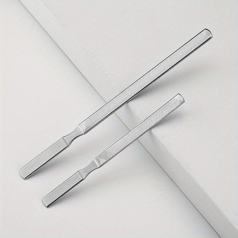 2pc S&L Premium Stainless Steel Nail Files, Four-Sided for Men & Women, Reusable Manicure Filer for Natural Nails