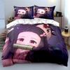 Anime Character Bedding Set - Purple Theme Bedding Set (1 Duvet Cover, 2 Pillowcases, Duvet Not Included)