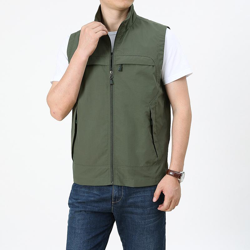 Spring Vest Men's Thin Plus Size Loose Vest Jacket Spring and Autumn Outdoor Mountaineering Tank Top Coat