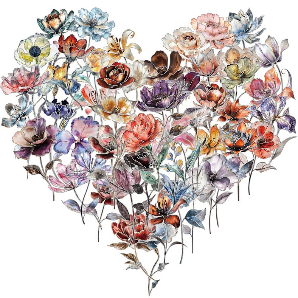 

50PCS Silver Flower core Sticker Silver Motorcycle Style Skateboards Luggage PET Guitar Motorcycle Suitcase Bicycle Decals