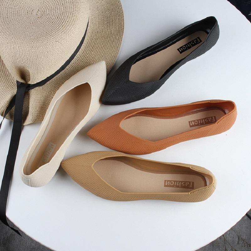 Summer New Women's Fashion Single Shoes Pointed Shallow Mouth Non Slip Women's Shoes Waterproof Lightweight Casual Flat Shoes
