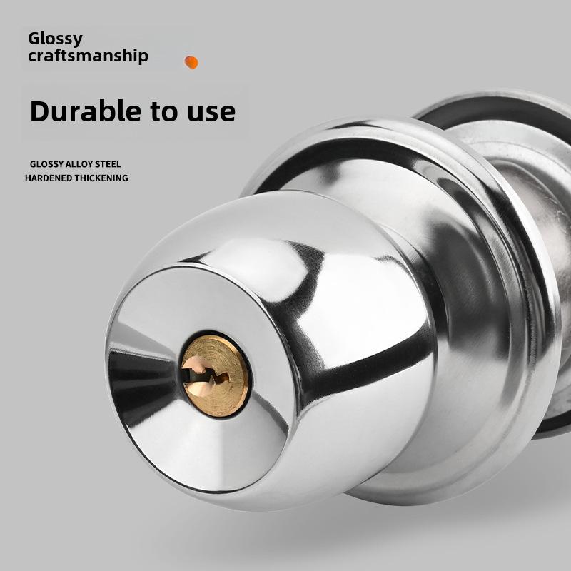 Stainless Steel and Wood Bathroom Door Knob Lock 5831