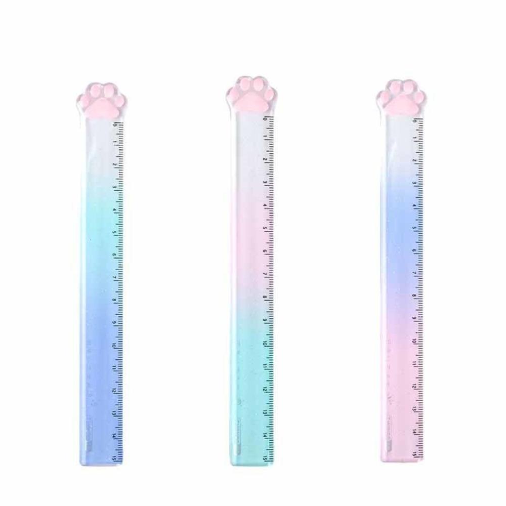 1 Piece Cute Kitty Cat Paw Straight Ruler Kawaii Stationery Funny Drawing Gift Korean Office School Measuring Drawing