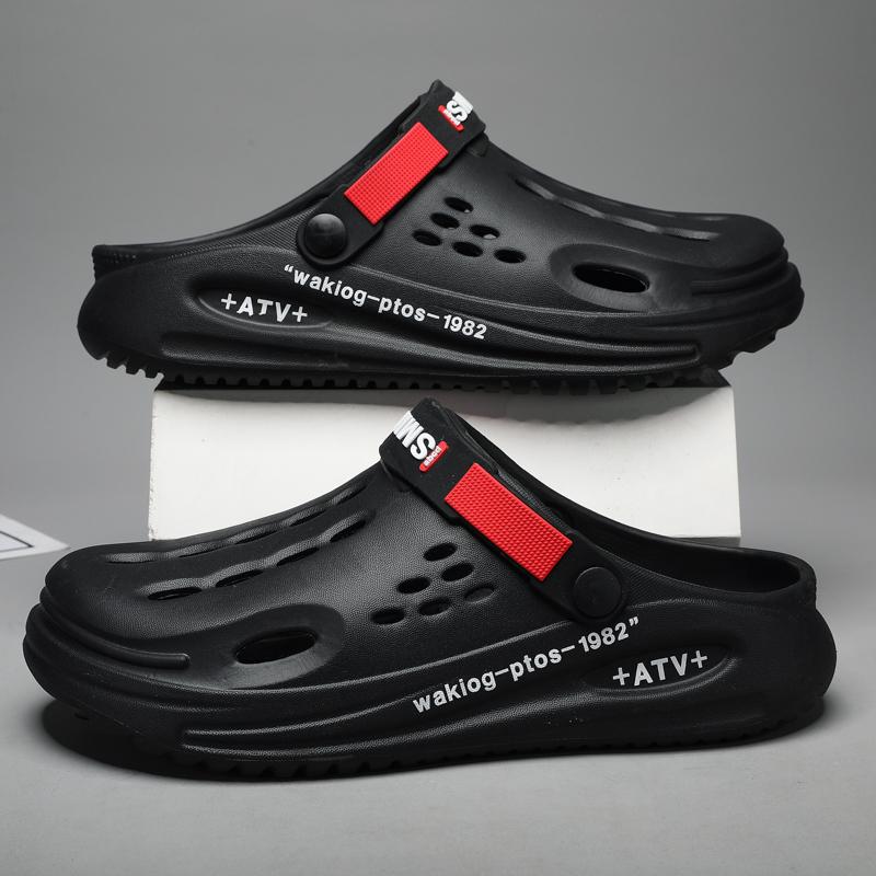 Mode Sommar Herrtofflor Mode Tjock Sula Hålskor EVA Tofflor Halkfria Utomhus Vattenskor Strand Dam Trädgård Träskor