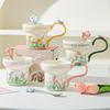 Tazza in Ceramica con Fiore Classico Tazza da Acqua per la Casa Tazza per la Colazione Tazza da Caffè per Ragazze Tazza da Tè Pomeridiano Souvenir per la Fidanzata