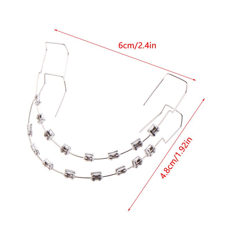 1 Paar Bunte Temporäre Zahndekoration Mit Metalldrähten Metallbrackets Und Kieferorthopädischen Ligaturen Dentaldekorationen