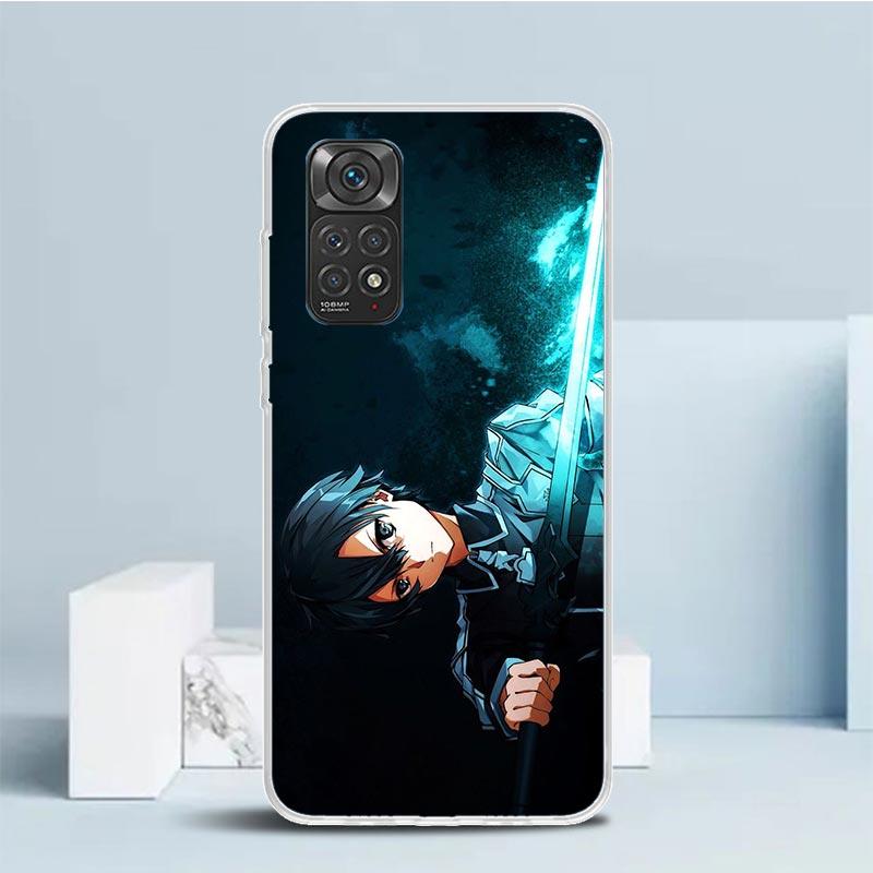 Sword Art Online Kirito Soft Cover for Xiaomi Redmi Note 15 14 13 12 Pro Plus Phone Case 14S 11S 11T 11E 10S 10 4G Pattern Shell