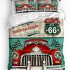 3-teiliges Bettwäscheset Klassisches Auto Vintage Poster Heimtextil Bettbezug Kissenbezug Junge Kind Teenager Mädchen Bettwäschebezüge Set