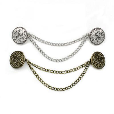 Kadın/Erkek Yeni Moda Hırka Klips Çiçek Zincir Broş Pin Takı Takım Yaka Pin Püskül Zincir