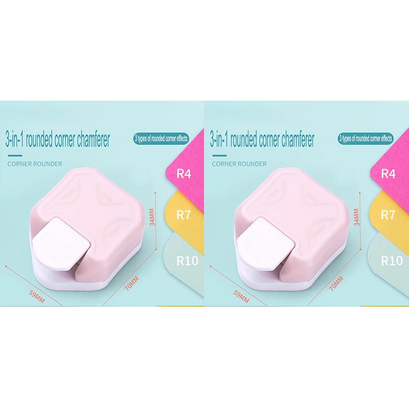 3 In1 Mini Round Corner Cutter Corner Durable Rounder Punch R4/R7/R10mm Paper Trimmer Round Corner DIY Paper Cutter Card KD05