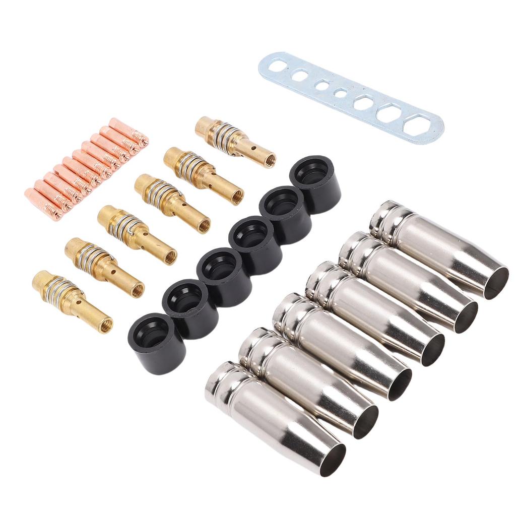 MIG Welding Gun Kit Fit for MB15 15AK Welder Conductive Nozzle 0.03in Tips Diffuser Connector Rods Wrench and Caps