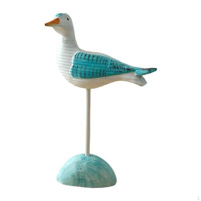 Seagull Figurine Decorative Animal Sculpture Wooden Painted Creative Desktop Art Ornament Suitable