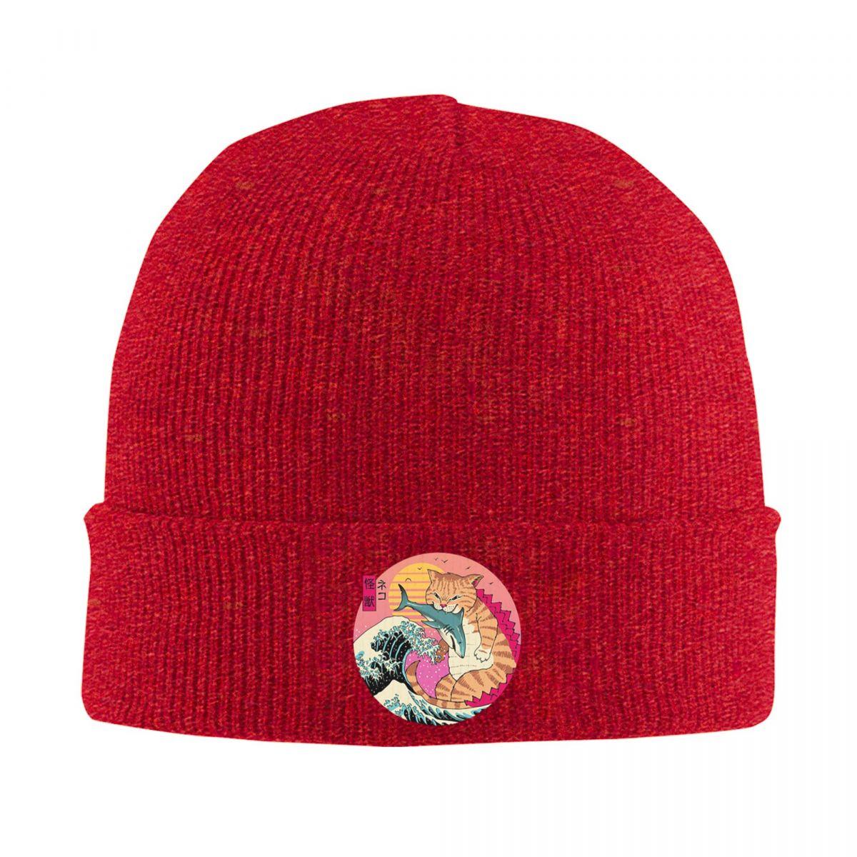 

Ninja Japanese Cat Shark Kanagawa Warm Knitted Cap Winter Knit Bonnet Hat Skullies Beanies Hip Hop Caps for Unisex One Size