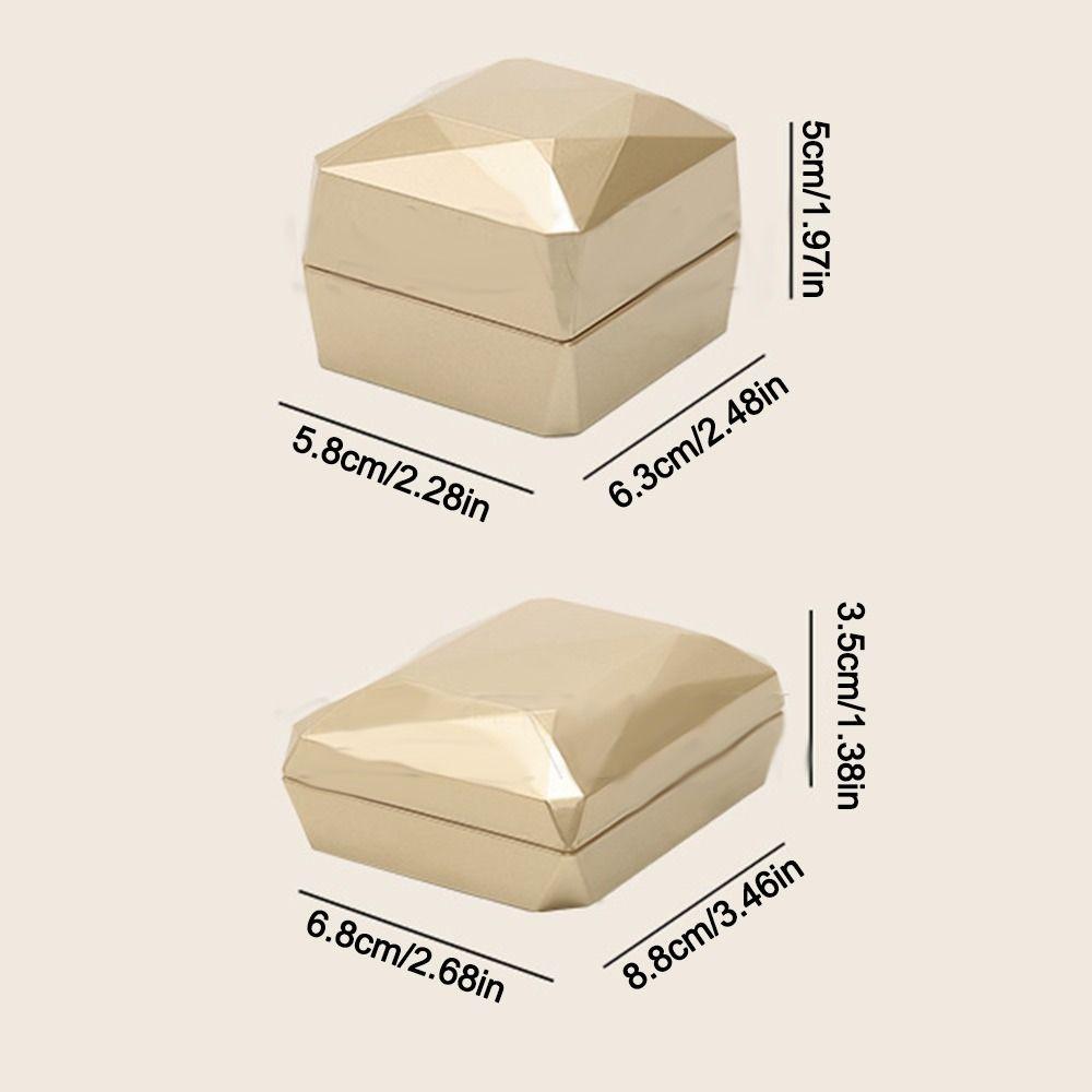 With LED Light Jewelry Storage Box Baking Paint Pendant Necklace Organizer  for Proposal Surprise
