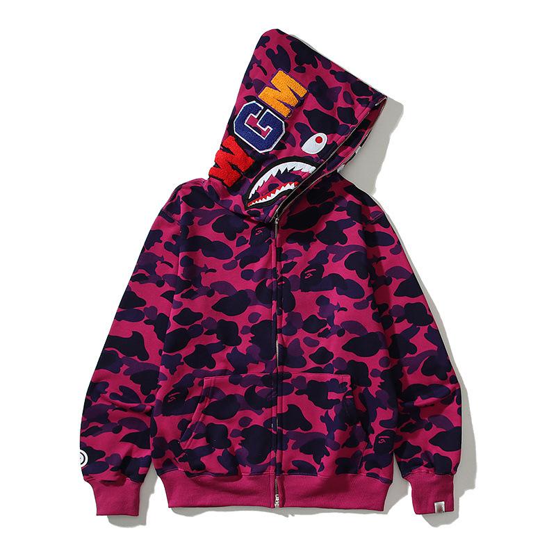 Trendy APE Hooded Sweatshirt - Shark Camouflage Zipper Jacket, Parent-Child Version