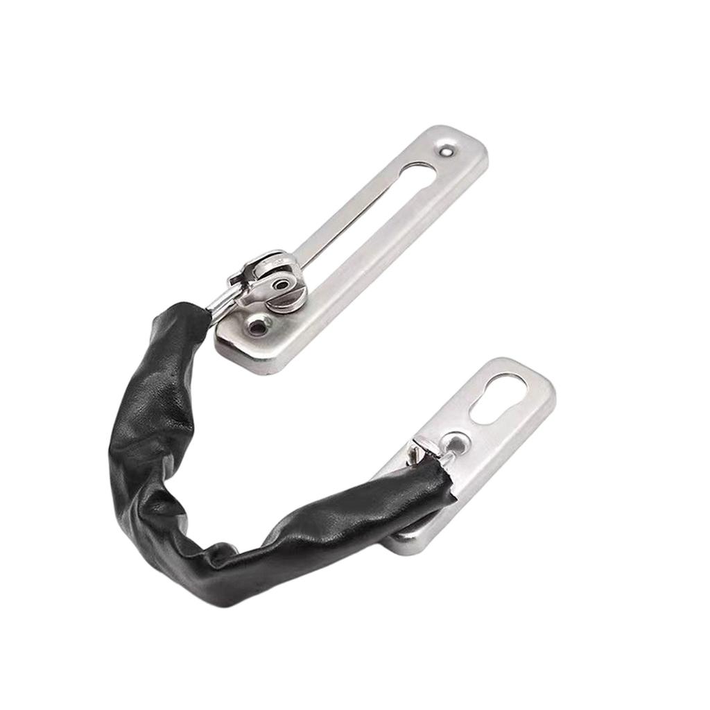 Dörrkedjelås, 3 mm extra tjockt 304 rostfritt stål Dörrvakt, Kraftigt dörrkedjelås för innerdörr (Svart)