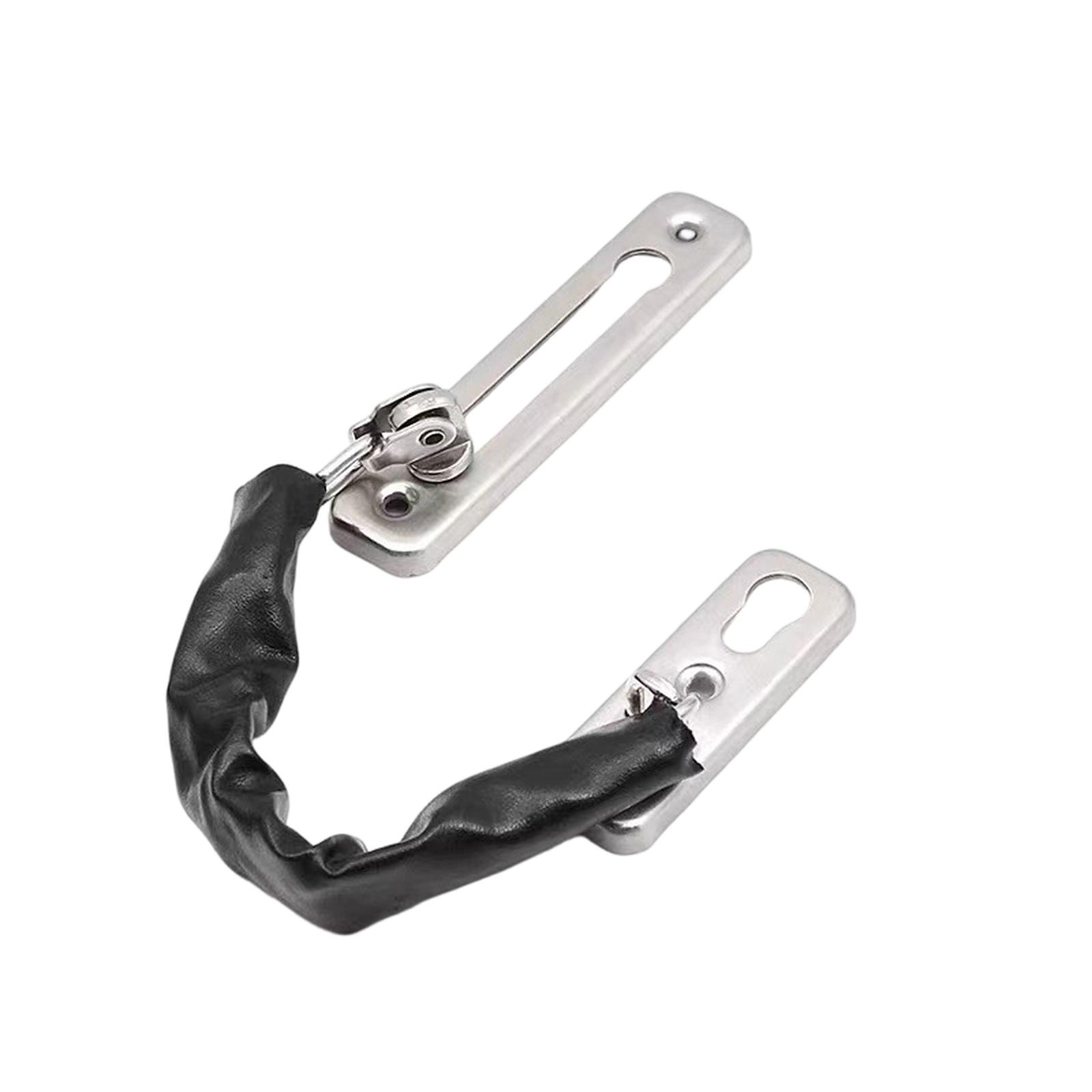 Дверная цепочка, 3 мм Extra-Thick Нержавеющая сталь 304, Защитная цепочка для двери, Прочная дверная цепочка для внутренней двери (черный) one size