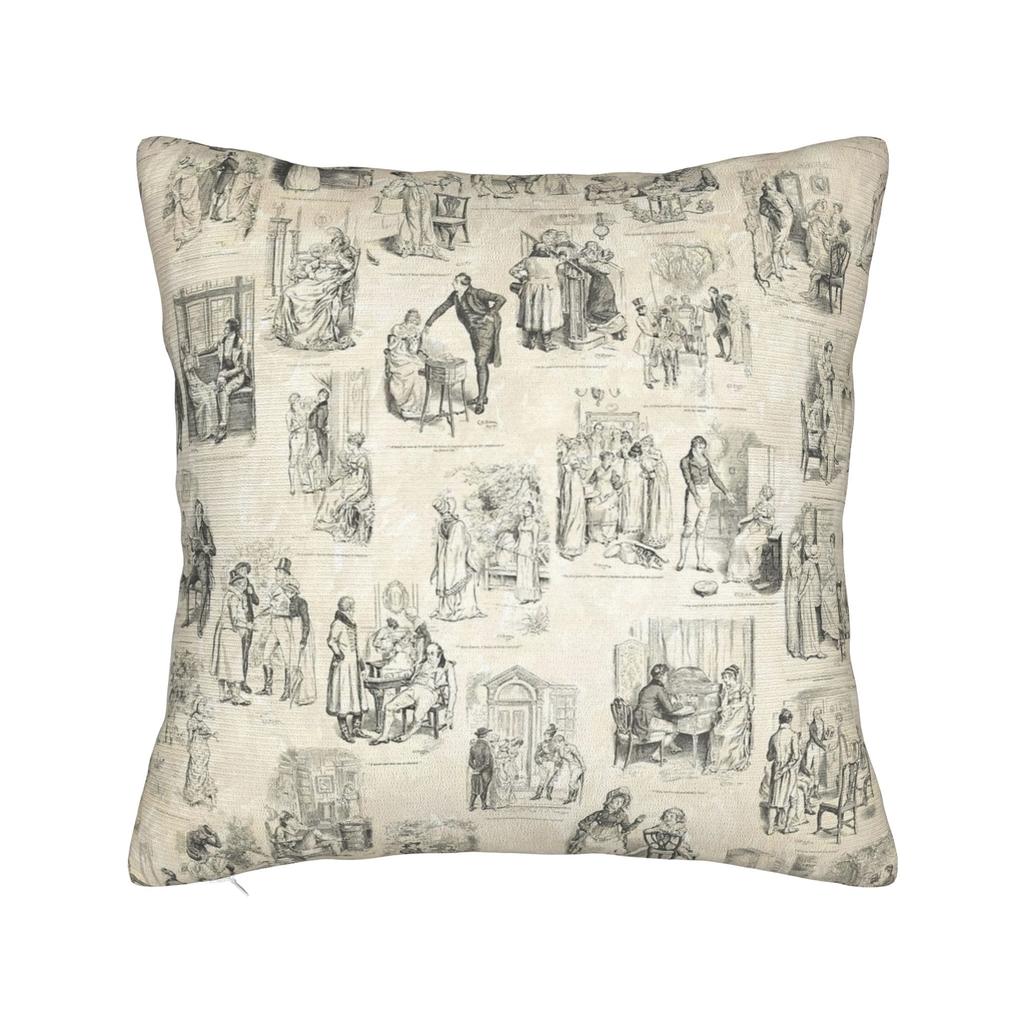 Pride and Prejudice Jane Austen Pillowcase Soft Polyester Cushion Cover Gift  Pillow Case Cover Living Room Square 45*45cm