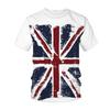 National Flag 3d Printed Design T-shirt For Men USA UK Pattern Short Sleeve Tee Shirts Street Harajuku O-neck Oversized Tees Top