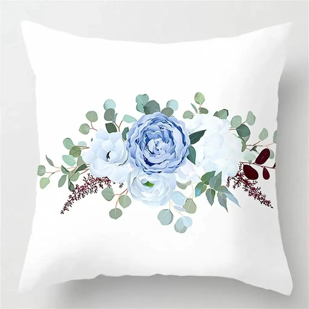 Home Decor Floral Rose Watercolor Pillow Covers for Home Pattern Cushion Cover Suitable for Sofa Bedroom Car Pillow Cover