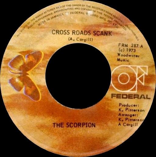 

7-дюймовая пластинка SCORPION Cross Roads Scank Morepen Lane Du FRM287 Federal Records 1973 Ямайка Регги Ска Даб Б/у