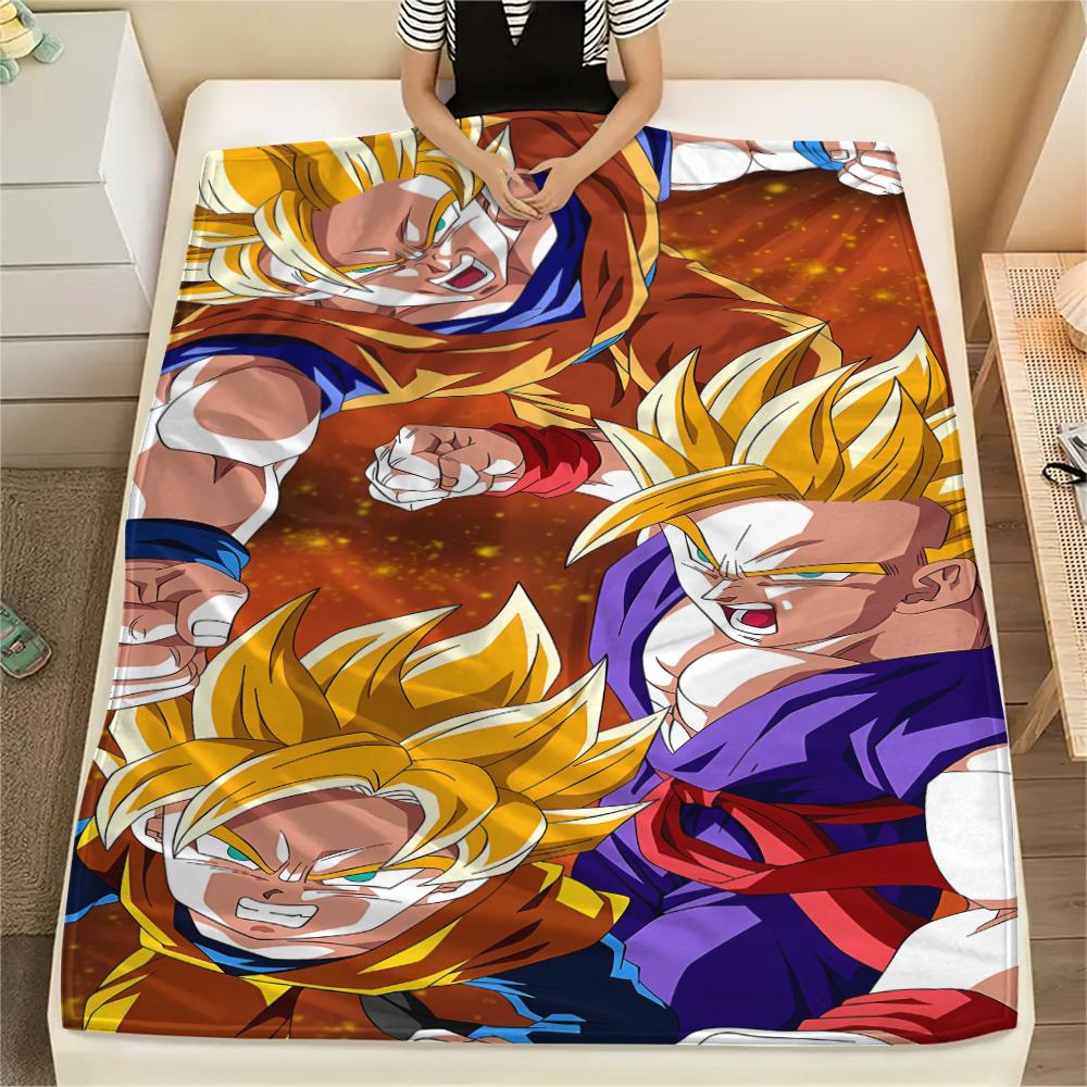 Dragon Ball Characters Print Flannel Blanket,High Quality Comfortable for All Seasons,Home Decor,Warmth and Comfort,Perfect for Christmas Gifts