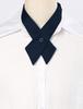 [Elerevyo] Women's & Men's Adjustable Cross Bow Tie, Solid Snap Button Tie, School Uniform, Navy Blue, One Size