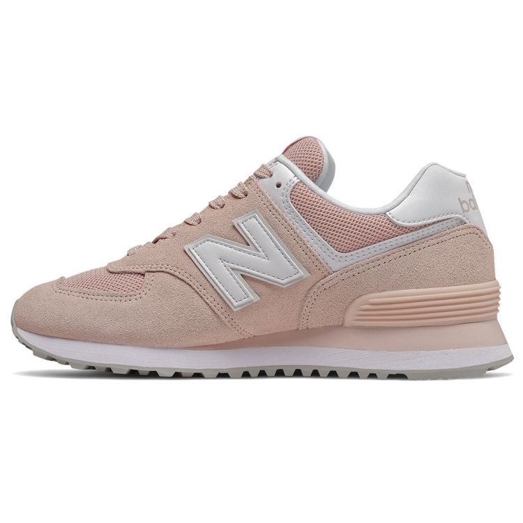 

New Balance NB 574 Retro Comfortable Synthetic Leather Low-Top Casual Running Shoes Women sneaker Pink White WL574OAB 36