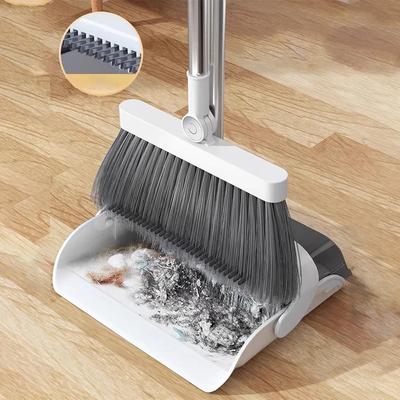 Escoba plegable, recogedor y juego de herramientas de limpieza, peine con dientes y rotación de 180°, vertical, de pie, portátil, para cocina, suelo, pelo de mascotas