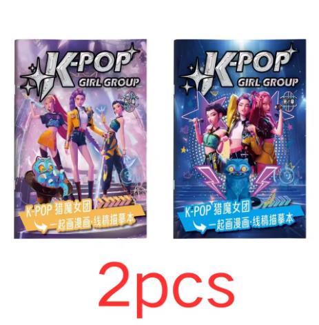 Anime peripheral KPop demon hunter coloring book picture book peripheral drawing linear drawing children's birthday gift