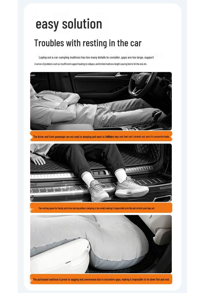 Foldable SUV Headrest Extension Board: Car Travel Bed for Rear Seat Camping and Sleeping