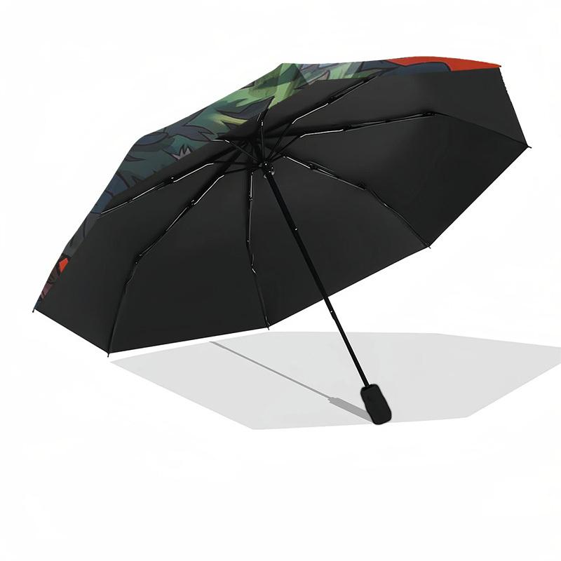 1pc My Hero Academia Izuku Midoriya Deku Outdoor Umbrella - Automatic Opening/Closing, Portable 3-Fold Design with 8-Rib Iron Frame - Perfect Gift for
