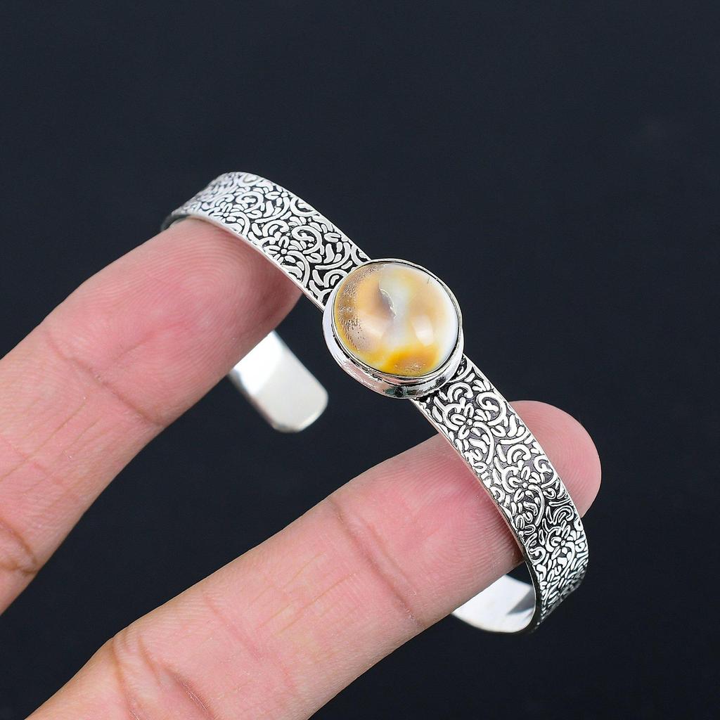 Mothers Day Sale 925 Silver Shiva Eye Shell Shell Gemstone Wife Bangle Jewelry