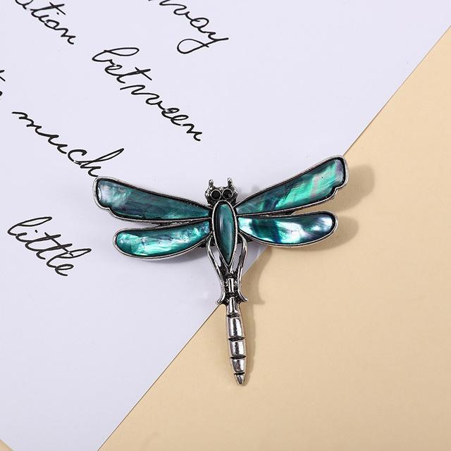 

Модная инкрустированная ракушками брошь-булавка в виде стрекозы из мультфильма Модная ракушка-морское ушко Корсаж Аксессуары для одежды