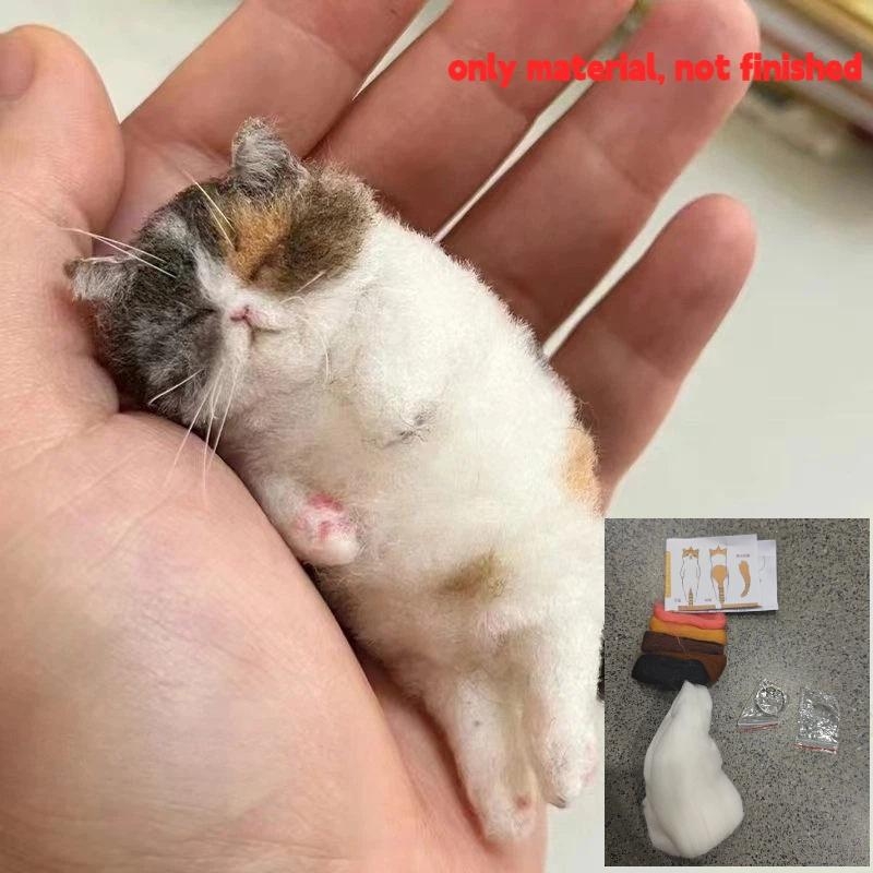 DIY Vlněná Ovečka Handpoke Kočka Sada, Materiálový Sáček pro Začátečníky Plstění Jehlou, Ručně Vyráběné Zvířecí Dárky