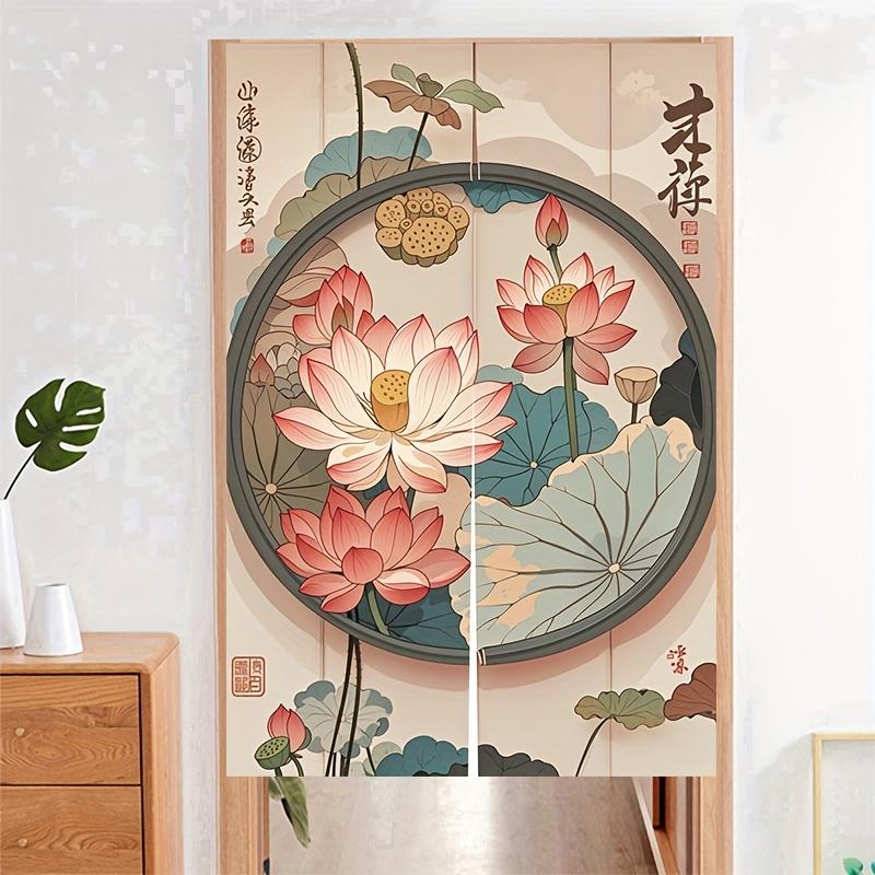 

VIKAMA Новая китайская штора-занавеска с лотосами Дверная штора Древняя элегантность и экран для уединения в стиле дзен для гостиных и спален 70x120cm