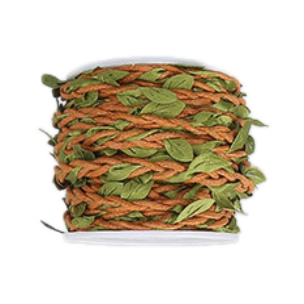 10M/Roll Boho Style Burlap Leaf Ribbon Natural Jute Rope Vine Simulation Vine  Gift Decoration