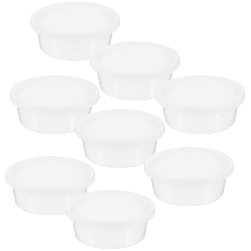 20Pcs Food Storage Containers Large Plastic Condiment Containers with Lids Take-Out Sauce Cups Meal Prep Disposable Bowls