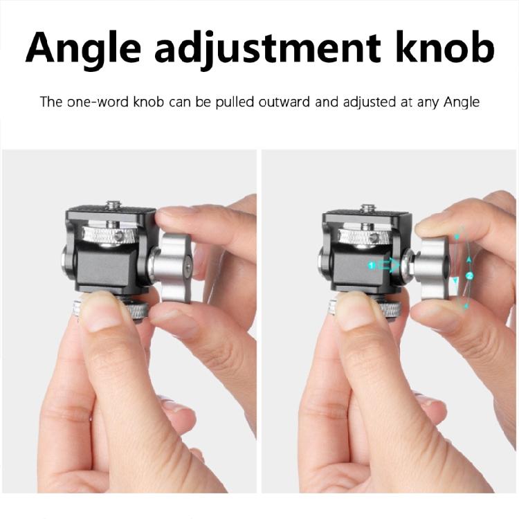 Aluminum Alloy Hot Shoe Bracket Adjustable Damping Ballhead Bracket Holder for LED Video Light Camera Phone Stand