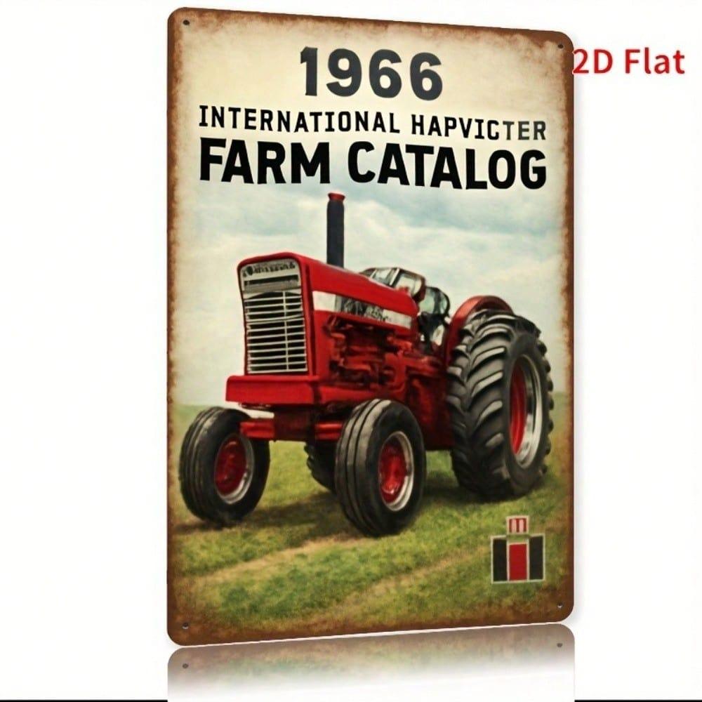 Antique Farm Tractor Metal Tin Sign 1966 Rustic Wall Art Man Cave Garage Bar Decor