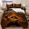 Epic Warrior Ascends Flames Bedding (1 * duvet cover + 2 * pillowcase, without core) 2D Flat Duvet cover and pillowcase Soft and comfortable