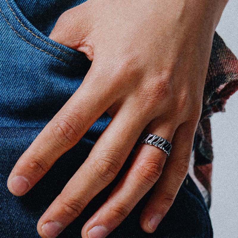 SCALETTO BLACK WSM015 Bone Ring