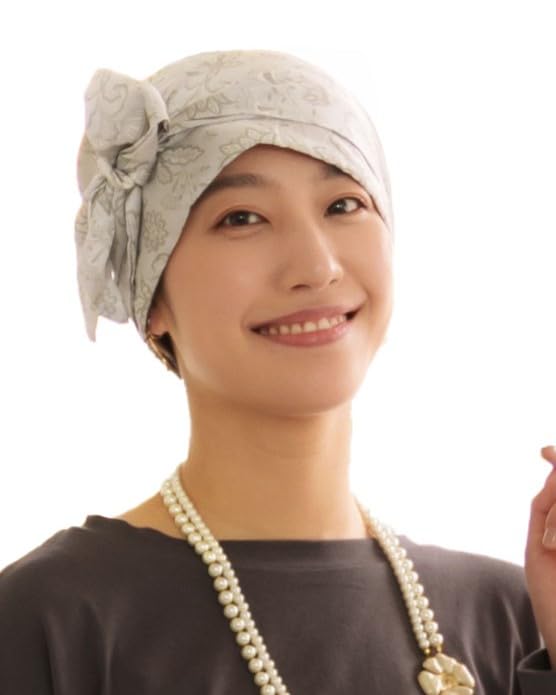 

MY Medical Care Lace Appearance Hair Audrey Oriental Pattern [KISS LIFE] Cap, Cap, 2-way, Type, Cancer, Care, Loss, Women s, (Pearl Gray) (kml100145a)