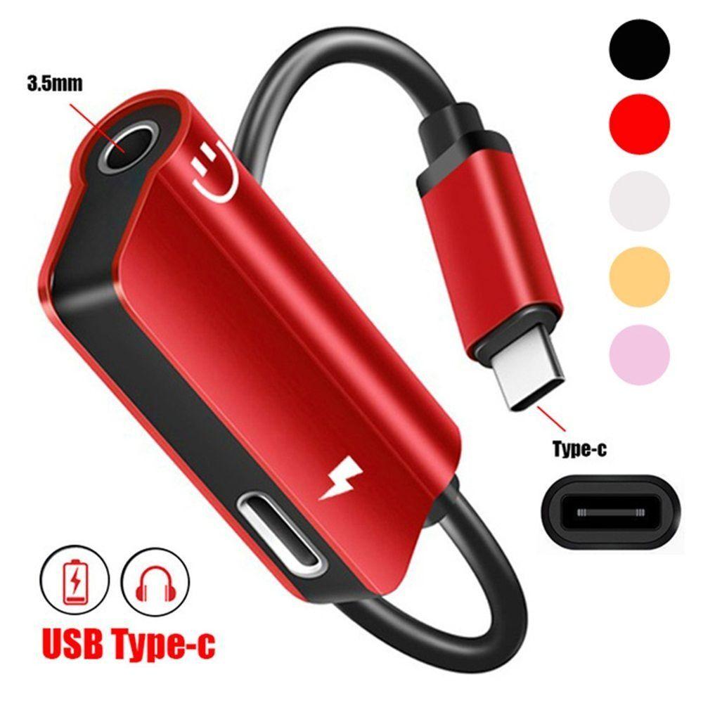 

USB-C для наушников Aux USB Type-C с разъемом 3,5 мм, аудиоадаптер для зарядки, разветвительный кабель «папа-мама»